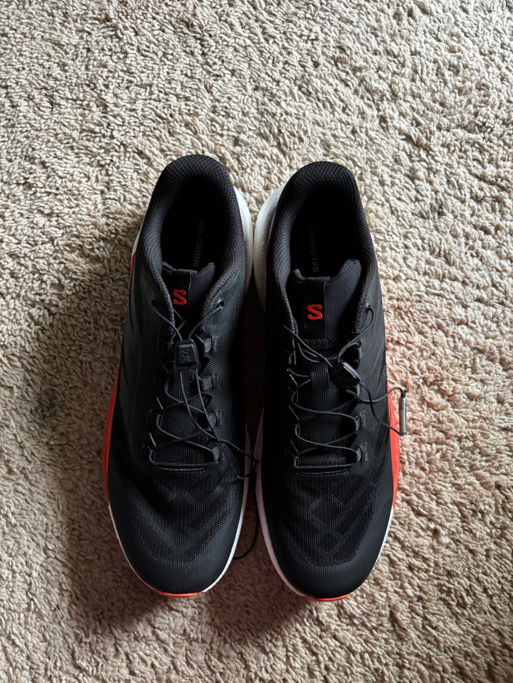 Salomon Men's Black with Red Trim Athletic Running Shoes